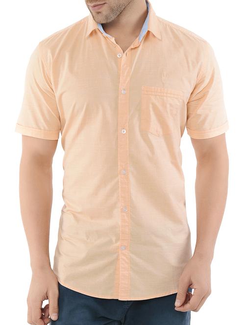 orange cotton casual shirt - 14883195 - Very Small Image - 1