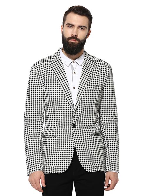 black cotton casual blazer - 14886753 - Very Small Image - 1