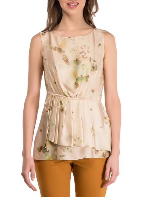 beige printed layered top - 14886802 - Very Small Image - 1