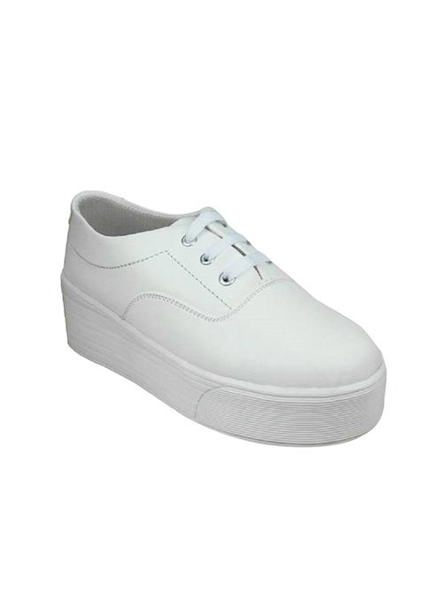 white faux leather plimsolls sneakers - 14887955 - Very Small Image - 1