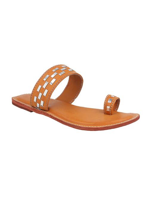 brown one toe kolhapuri - 14894170 - Very Small Image - 1