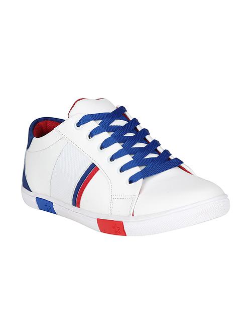 white leatherette lace up sneaker - 14896084 - Very Small Image - 1