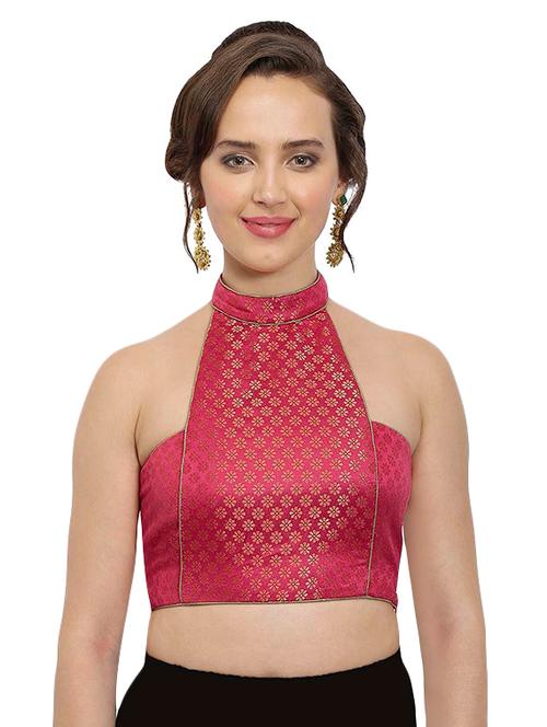 pink dupion brocade blouse - 14896494 - Very Small Image - 1