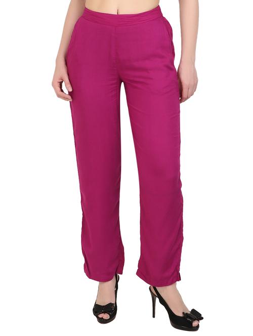 purple solid palazzo - 14908809 - Very Small Image - 1