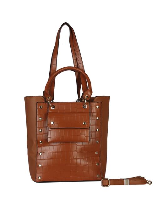 brown leatherette regular handbag - 14918052 - Very Small Image - 1