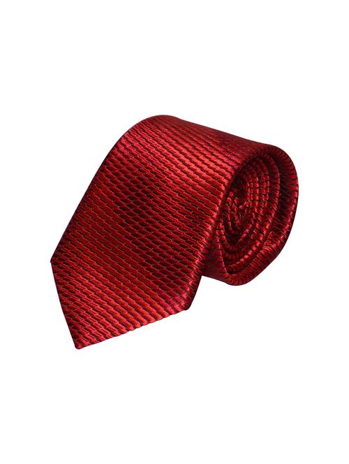 red micro fiber tie with pocket square and cufflinks - 14928463 - Very Small Image - 1