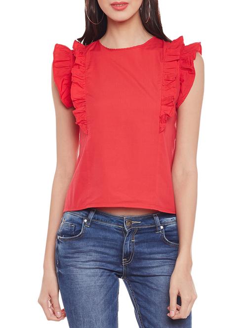 tie back ruffled top - 14929444 - Very Small Image - 1