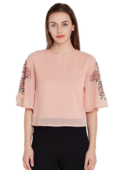 floral embroidered bell sleeved top - 14929647 - Very Small Image - 1