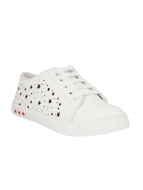white fabric laceup sneakers - 14945129 - Very Small Image - 1