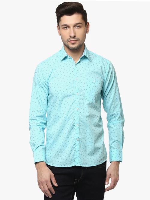 turquoise cotton casual shirt - 14955134 - Very Small Image - 1