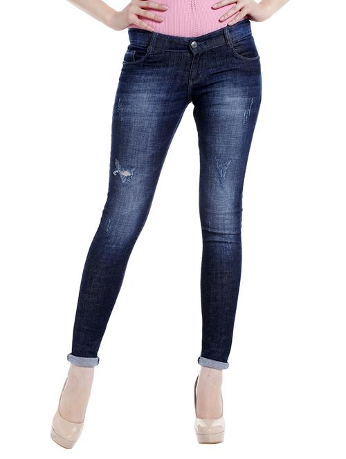 dark blue denim distressed jeans - 14966634 - Very Small Image - 1