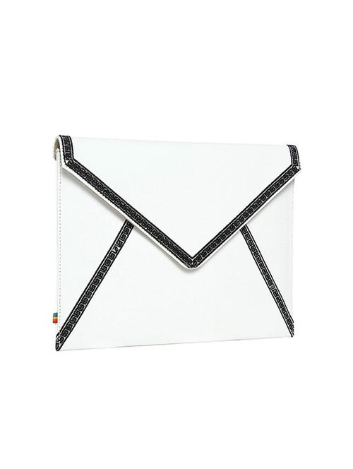 white leatherette envelope clutch - 14974370 - Very Small Image - 1