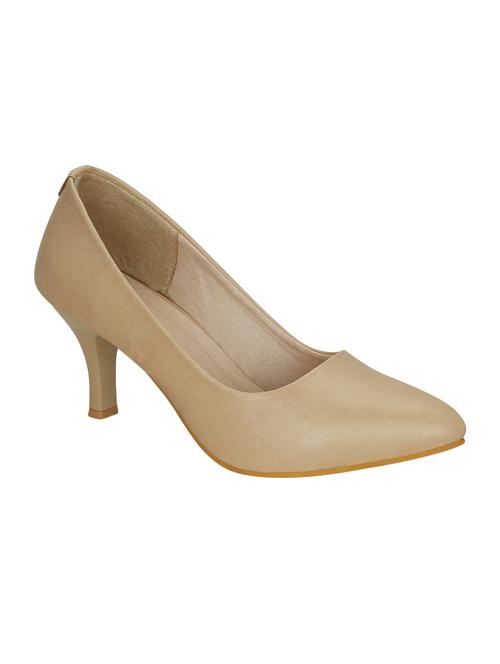 beige faux leather slip on pumps - 14987375 - Very Small Image - 1