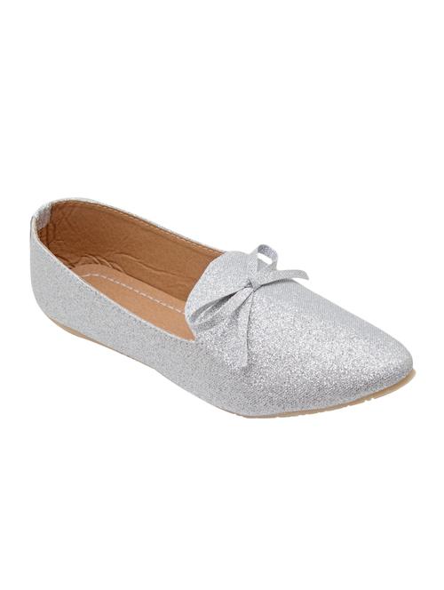silver leatherette slip on ballerina - 14990923 - Very Small Image - 1