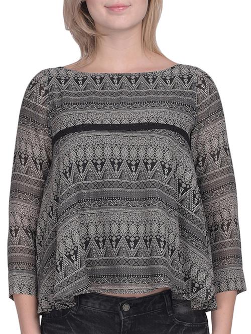 black printed boxy top - 14993501 - Very Small Image - 1
