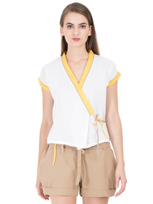 grass by gitika goyal white cotton top - 15002472 - Very Small Image - 1