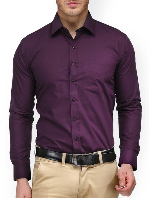 purple cotton formal shirt - 15007912 - Very Small Image - 1