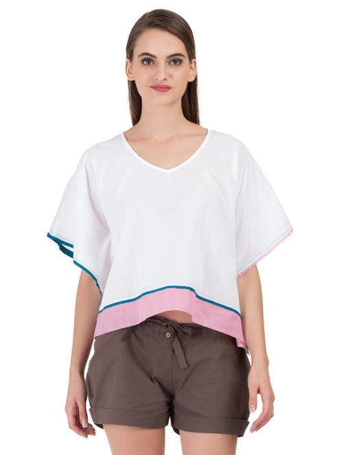 grass by gitika goyal white cotton kaftan - 15008125 - Very Small Image - 1