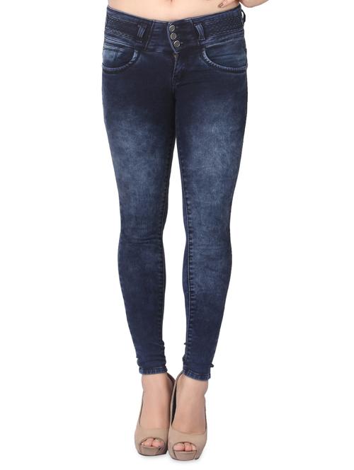 solid dark blue denim jeans - 15008361 - Very Small Image - 1