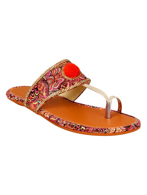 red one toe kolhapuri - 15016424 - Very Small Image - 1