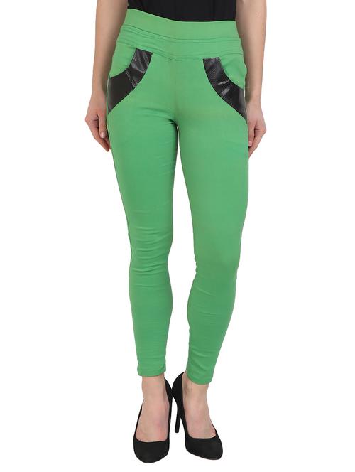 green cotton jeggings - 15027530 - Very Small Image - 1