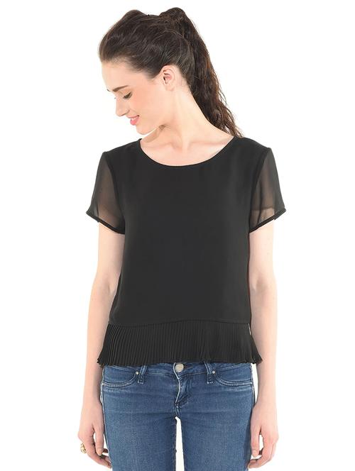 women's straight round neck top - 15029771 - Very Small Image - 1