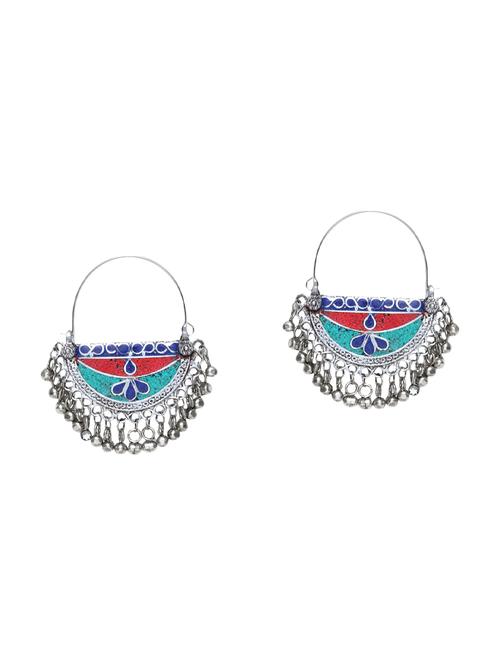 silver metal chandballi earrings - 15031041 - Very Small Image - 1