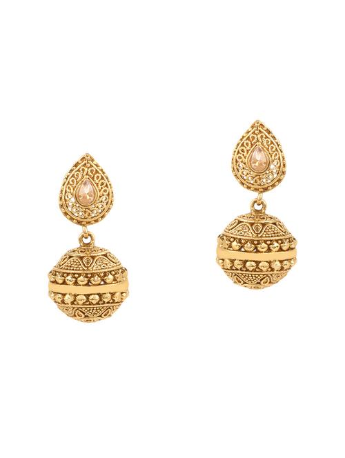 gold metal drop earrings - 15031252 - Very Small Image - 1