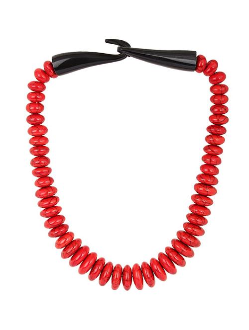 red metal short necklace - 15034030 - Very Small Image - 1