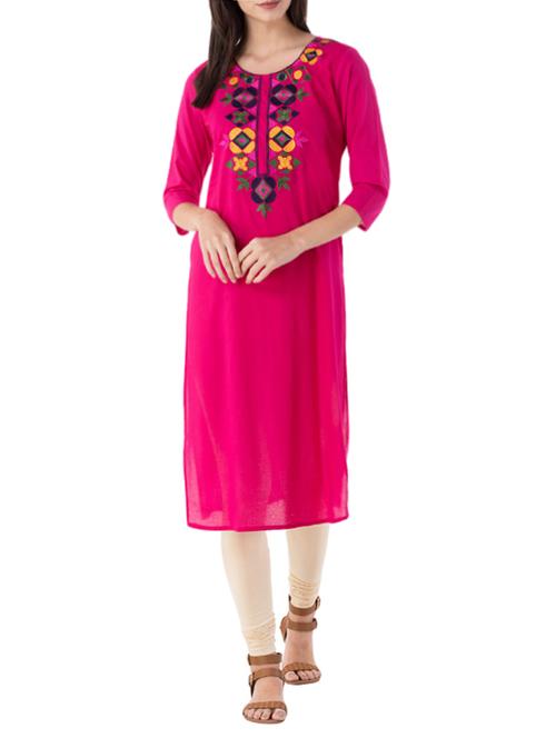 Embroidered straight kurta - 15036001 - Very Small Image - 1