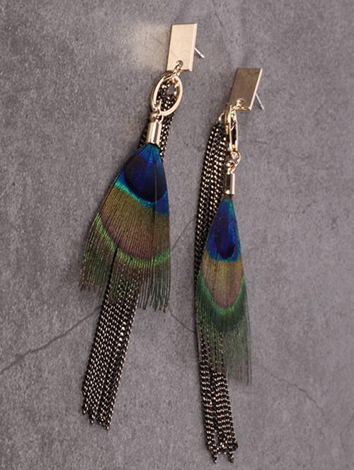 silver metal drop earrings - 15041303 - Very Small Image - 1