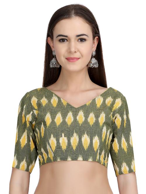 KAANCHIE NANGGIA green ikkat blouse - 15041925 - Very Small Image - 1