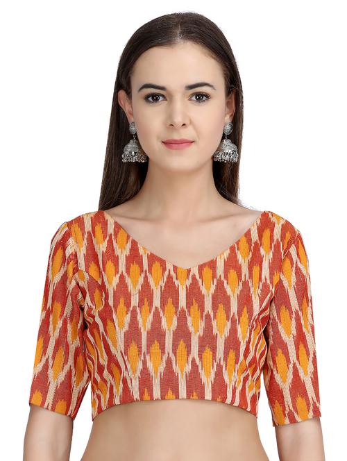 KAANCHIE NANGGIA yellow ikkat blouse - 15041928 - Very Small Image - 1