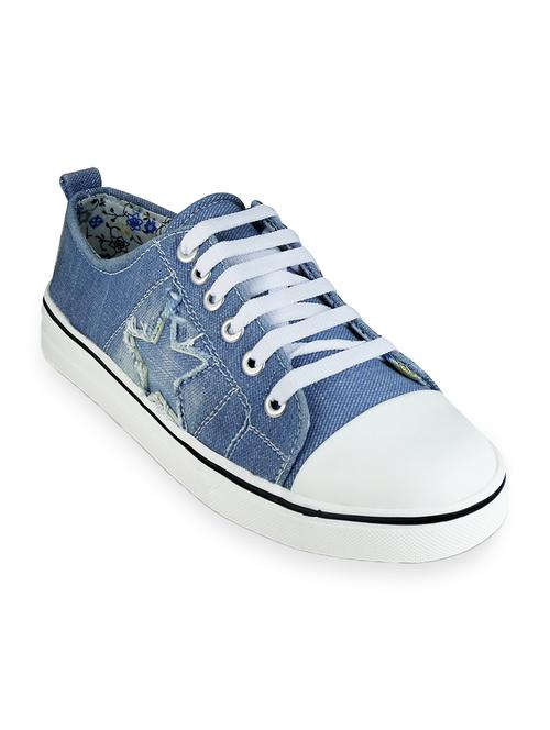 blue denim laceup sneakers - 15042790 - Very Small Image - 1