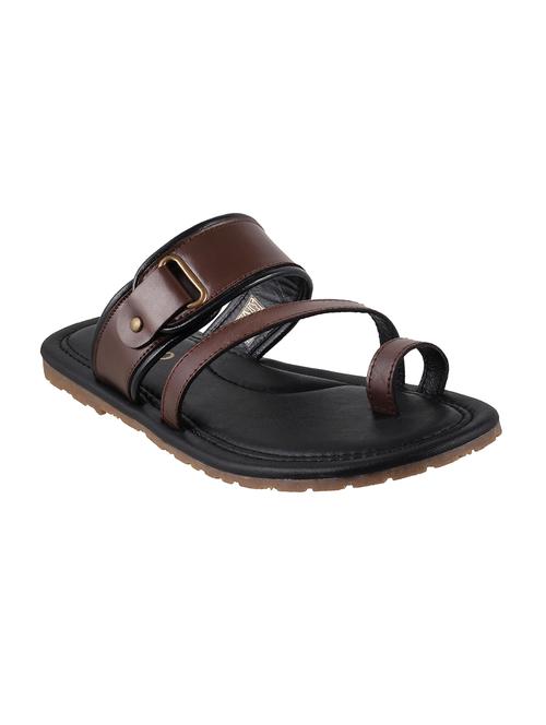 tan leather slip on slipper - 15042994 - Very Small Image - 1