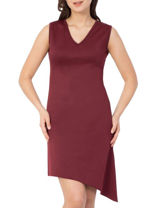 v neck asymmetrical dress - 15051941 - Very Small Image - 1