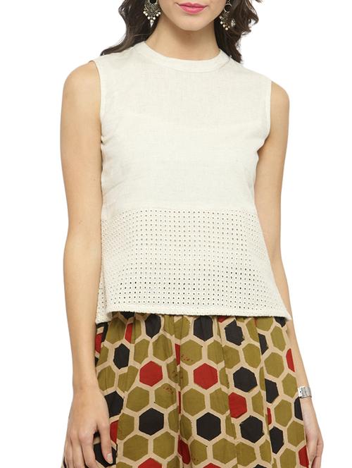 white solid cotton top - 15066347 - Very Small Image - 1