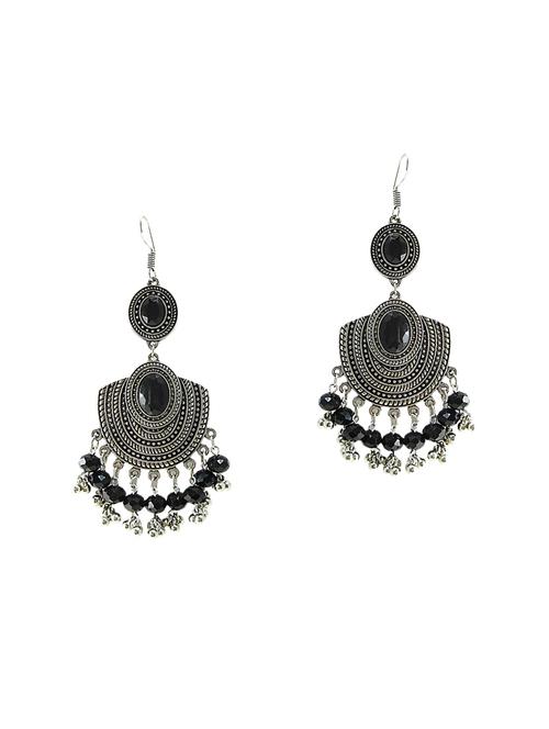 black crystal drop earrings - 15066356 - Very Small Image - 1