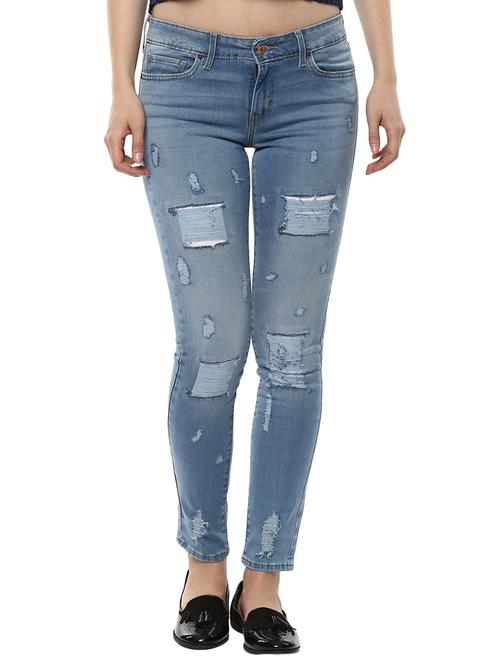 blue denim distressed jeans - 15067449 - Very Small Image - 1
