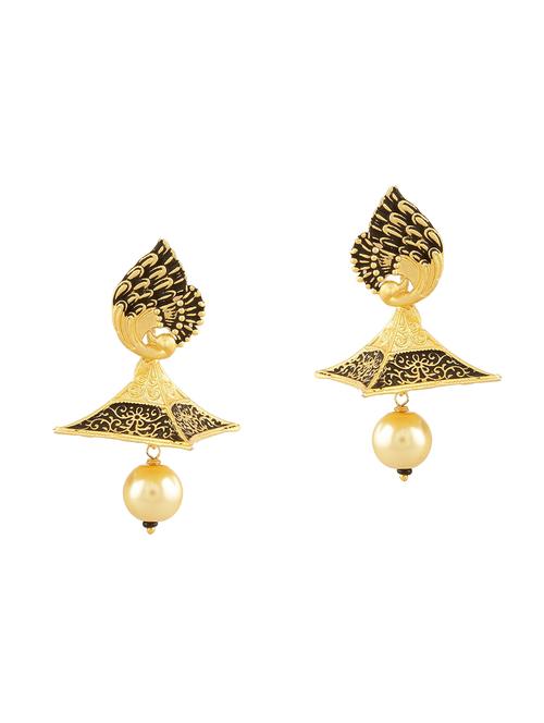 multi colored brass jhumka earring - 15070279 - Very Small Image - 1