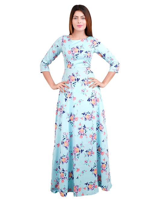round neck floral maxi dress - 15072197 - Very Small Image - 1