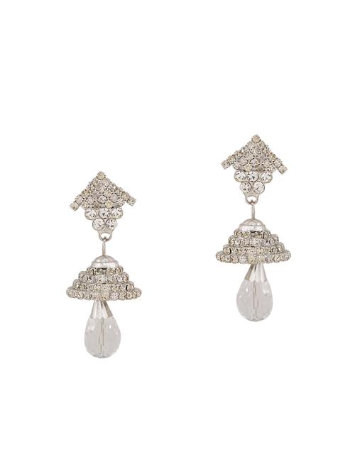 silver brass jhumka earring - 15079369 - Very Small Image - 1
