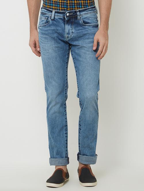 blue cotton washed jeans - 15084284 - Very Small Image - 1