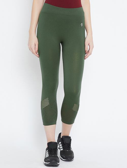 solid green sports capri - 15085284 - Very Small Image - 1