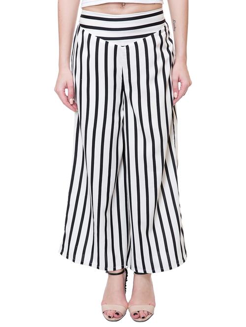 white striped flared palazzo - 15096059 - Very Small Image - 1