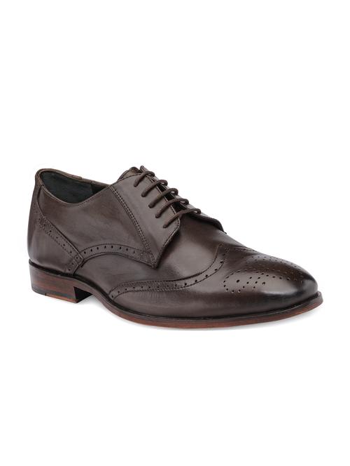 brown leather laceup brouges - 15098689 - Very Small Image - 1