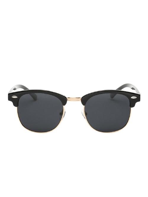 uv protected unisex half-rim round wayfarer clubmaster sun-glasses for men and women - 15102423 - Very Small Image - 1