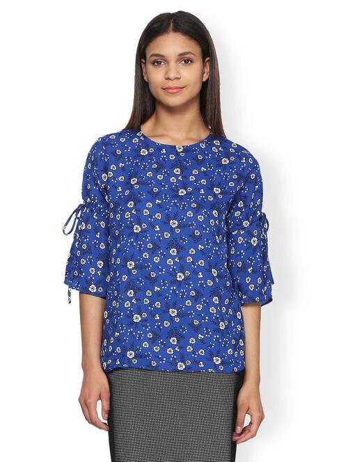 draw-string detail floral top - 15105861 - Very Small Image - 1