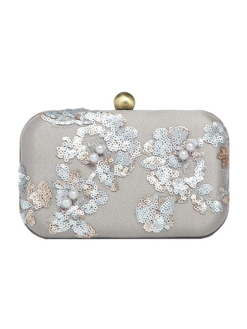 grey satin box clutch - 15123036 - Very Small Image - 1