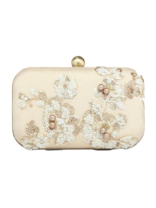 beige satin box clutch - 15123038 - Very Small Image - 1